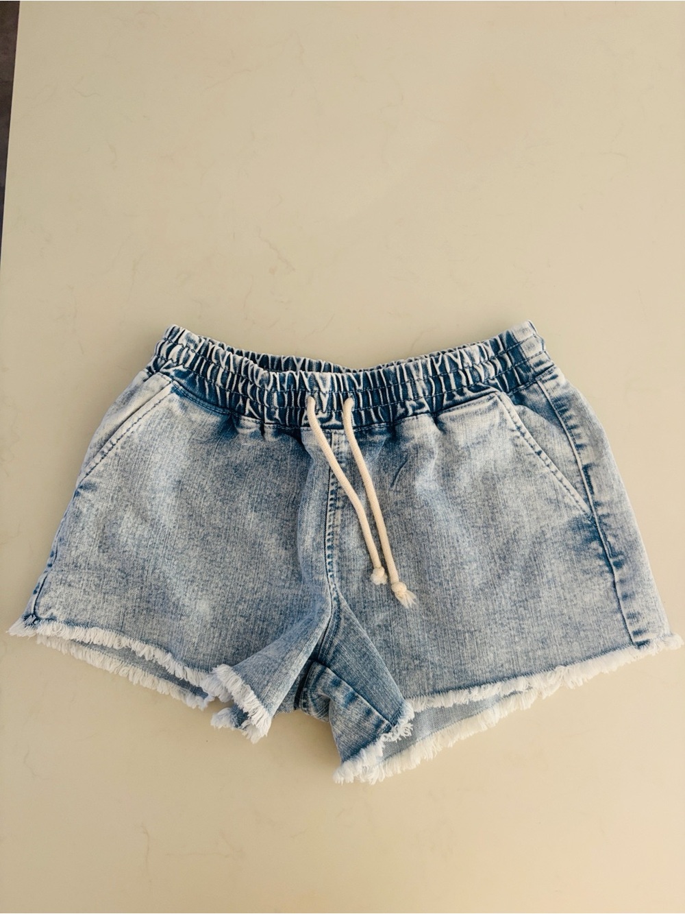 Abound Light Blue Denim Elastic Waist Shorts XXS